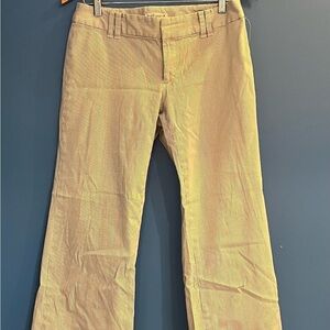 Banana Republic Stretch Beige/Creme Striped Wide Leg Trouser Y2K Size 8